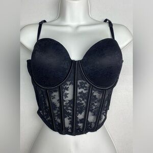 LS BLK Short Lace Corset, L *P1051